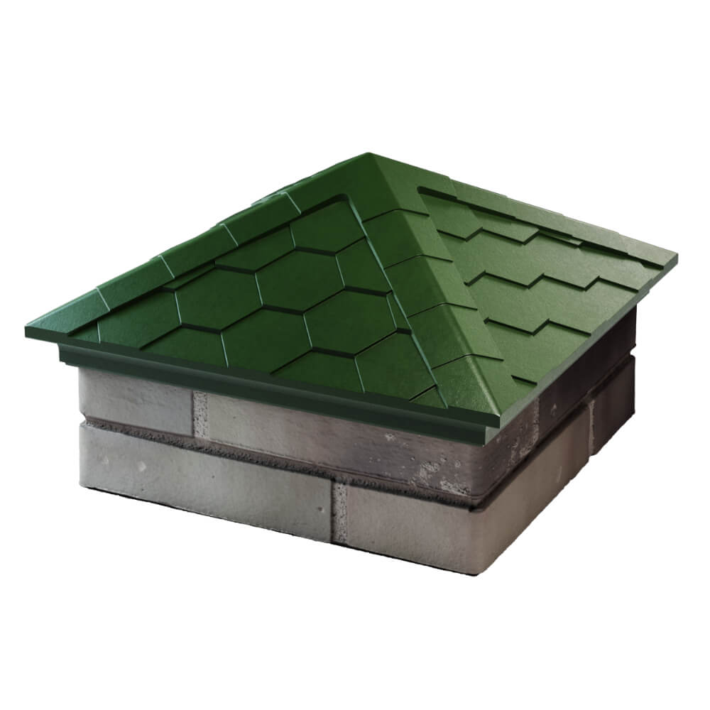 Колпак Zking Эверест Зеленый на столб 1.5х1.5 кирпича (390х390мм) в Якутске фото