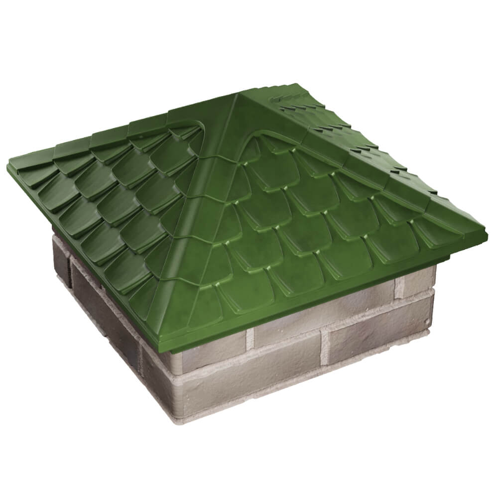 Колпак Zking Эльбрус Зеленый на столб 1.5х1.5 кирпича (385х385мм) в Якутске фото