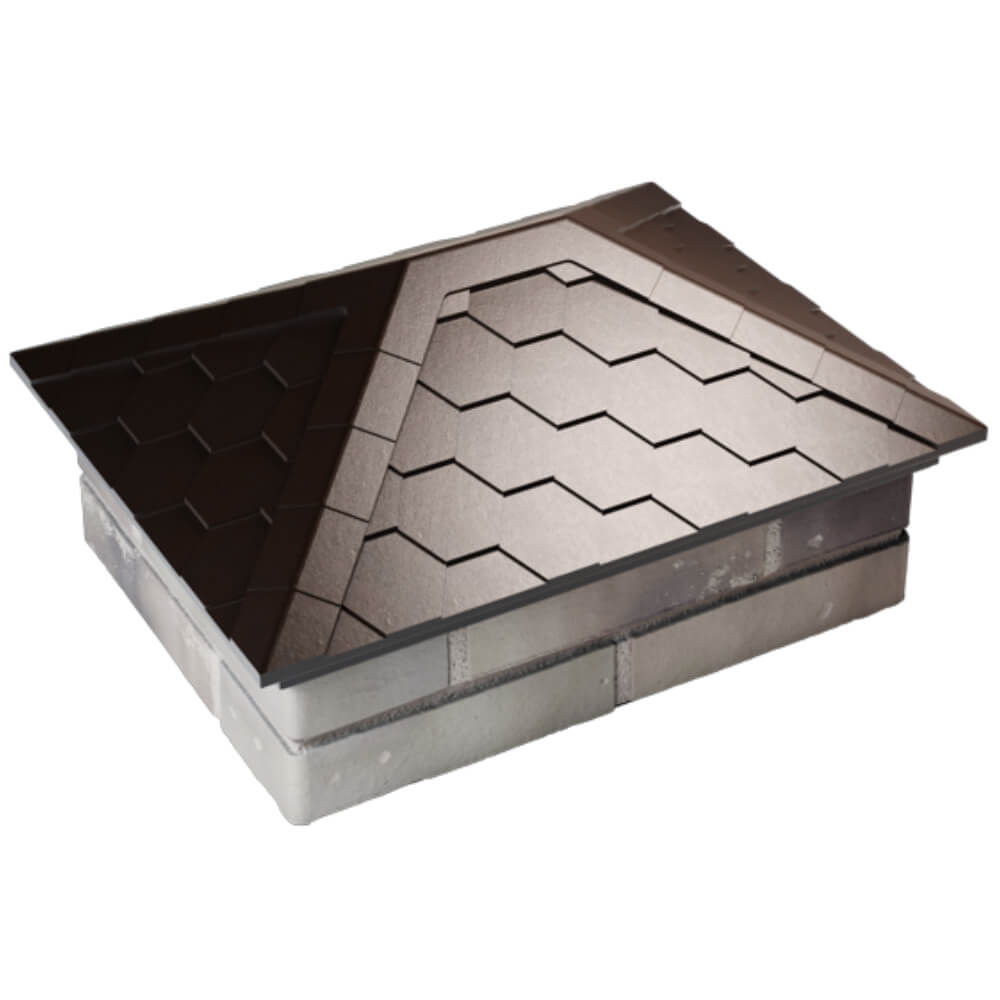 Колпак Zking Эверест Коричневый на столб 2х1.5 кирпича (520х390мм) Якутск фото