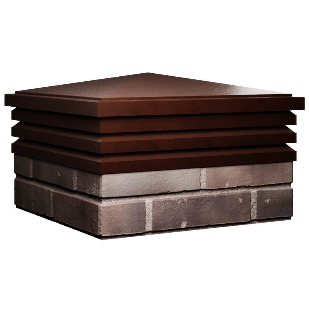 Колпак Zking Бона ХайТек Коричневый на столб 2х2 кирпича (513х513мм) в Якутске фото