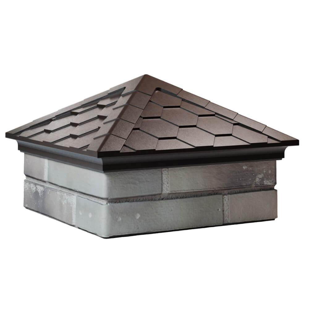 Колпак Zking Эверест Коричневый на столб 1.5х1.5 кирпича (390х390мм) в Якутске фото