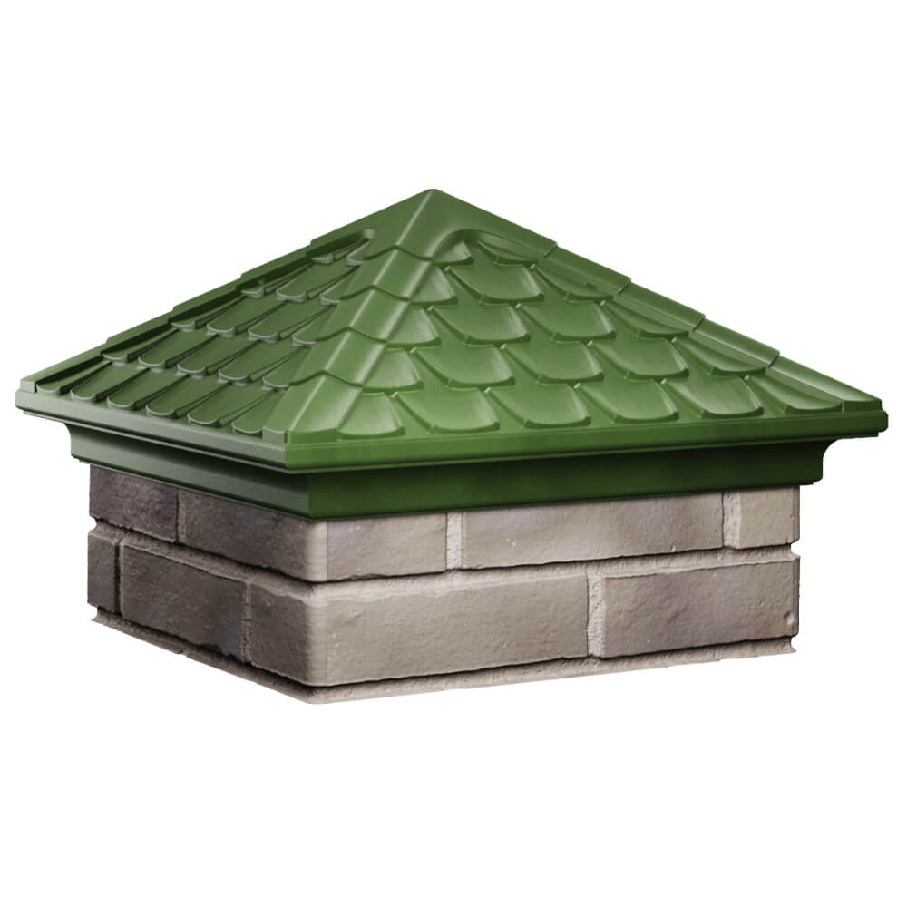 Колпак Zking Эльбрус Зеленый на столб 1.5х1.5 кирпича (385х385мм) в Якутске фото