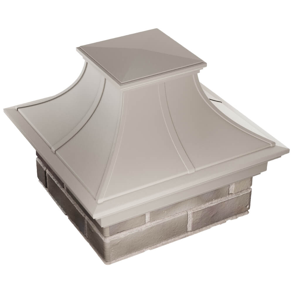 Колпак Zking Монблан Премиум Бежевый на столб 1.5х1.5 кирпича (385х385мм) в Якутске фото