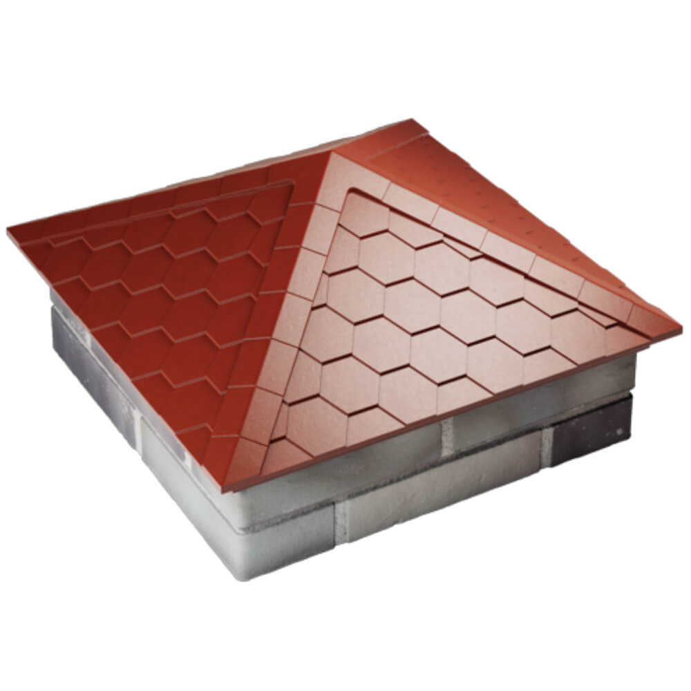 Колпак Zking Эверест Красный на столб 2х2 кирпича (535х535мм) Якутск фото